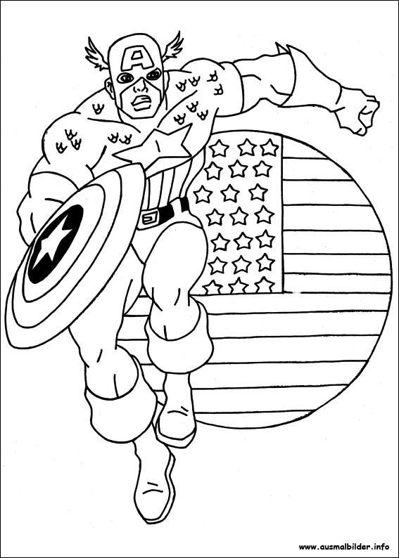 Captain America malvorlagen