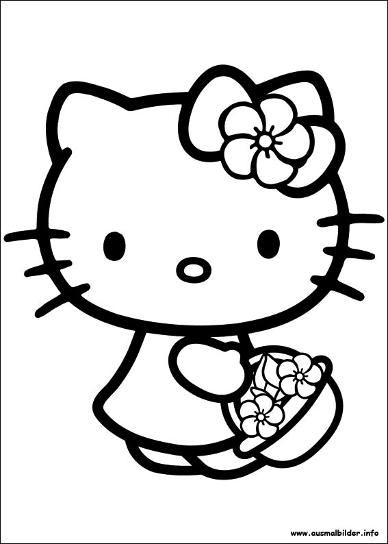 hello kitty black and white clipart - photo #43